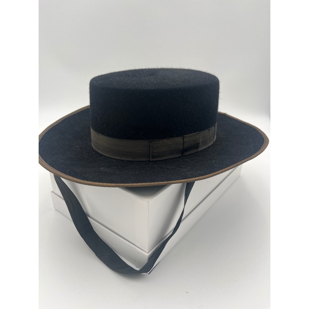 Vintage 50's Clasico Andaluz Artesania Spanish Cordobes Hat-Black Felt